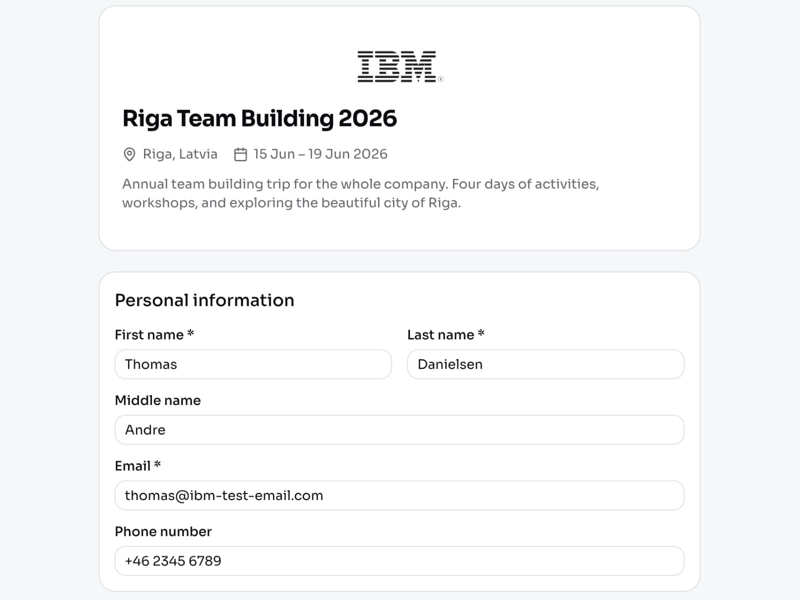PAXWOW sign-up form on a phone
